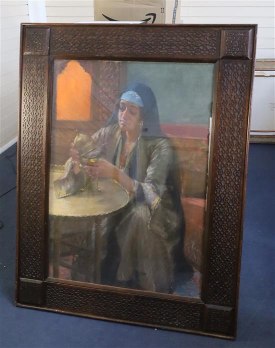 Alberto Rossi (1858-1936) Seated woman with incense burner 39 x 27.5in.